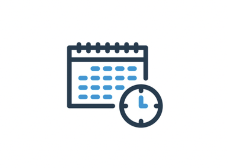 A calendar and clock.