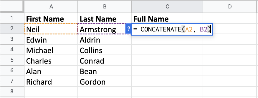 Astronaut names.