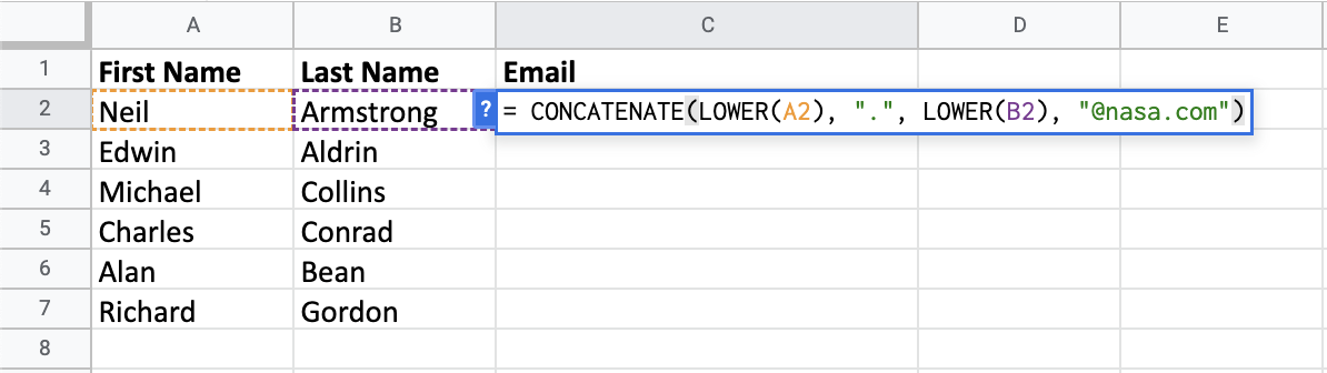 Astronaut email addresses.
