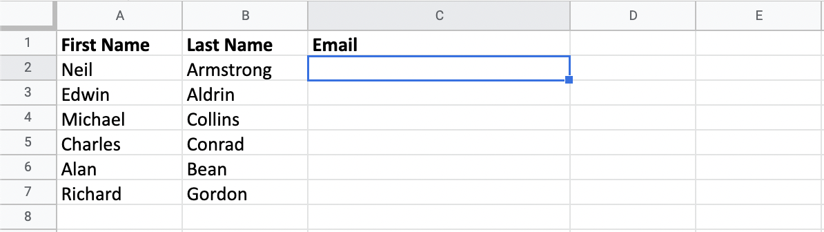 Astronaut email addresses.