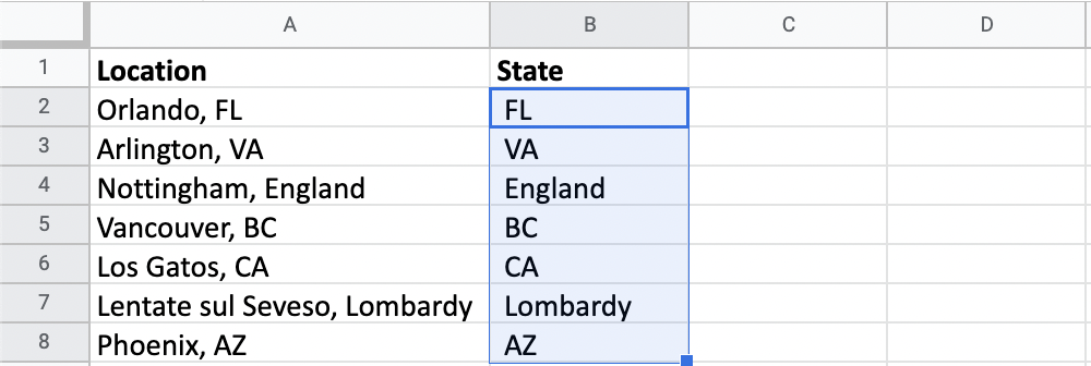 Extracting the state from location data.