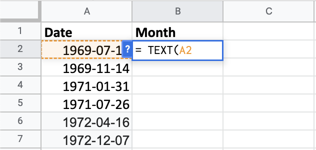 Extracting the short month name from the moon landings dates.