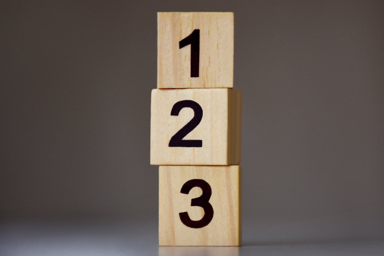 Wooden block numbers