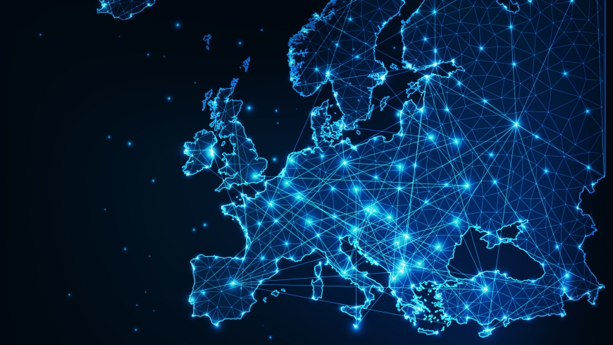 Illustration of a digitally connected Europe.