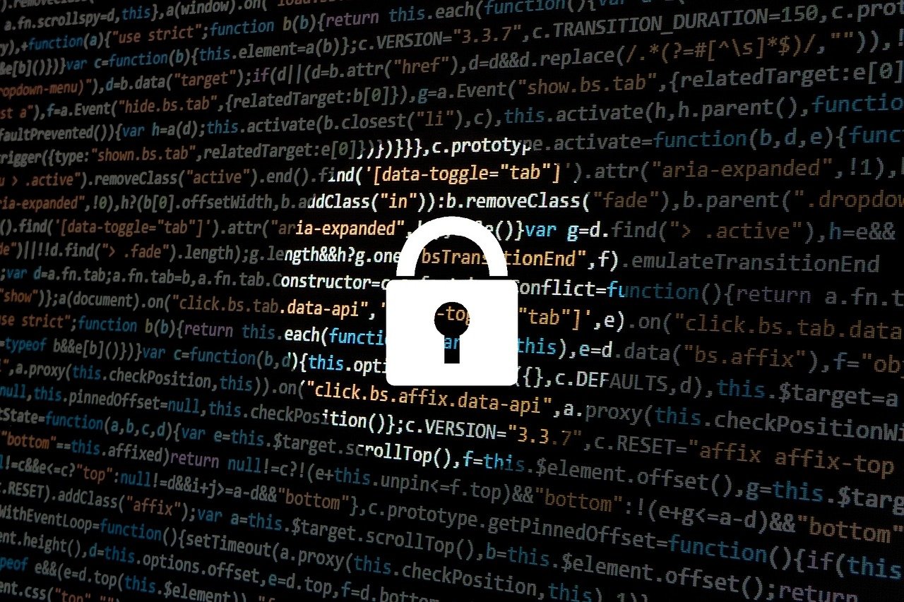 An illustration of a lock on top of a supposed database.