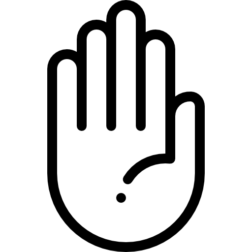 Illustration of a hand objecting to something.