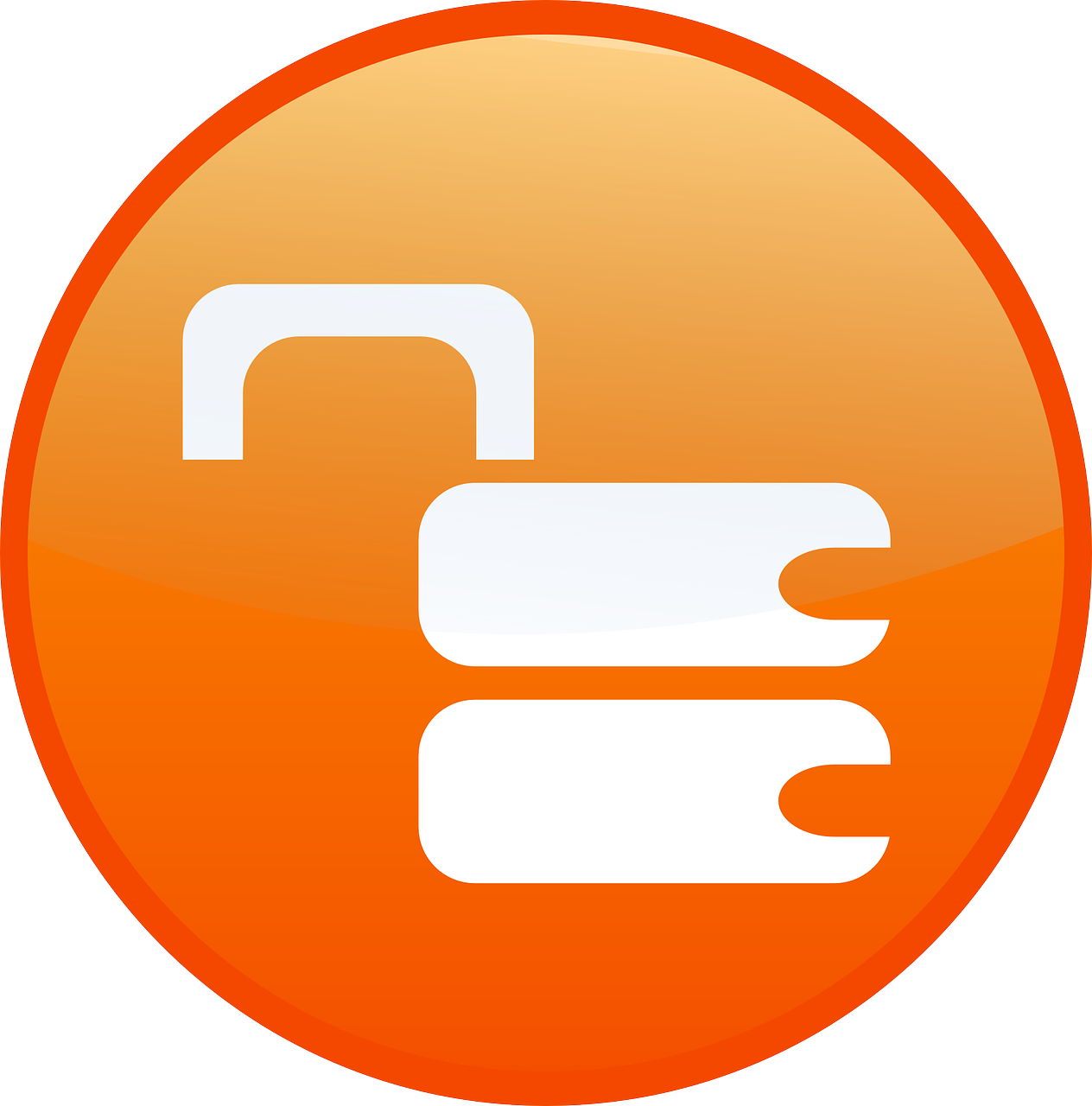 Illustration of a database that looks like padlock, with the lock open to represent access.