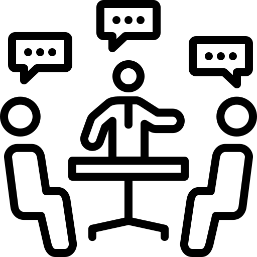 Icon of a monitor full of data visualizations.
