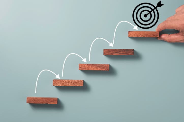 Staircase with target