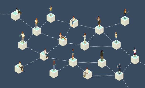 People interconnected by blockchain