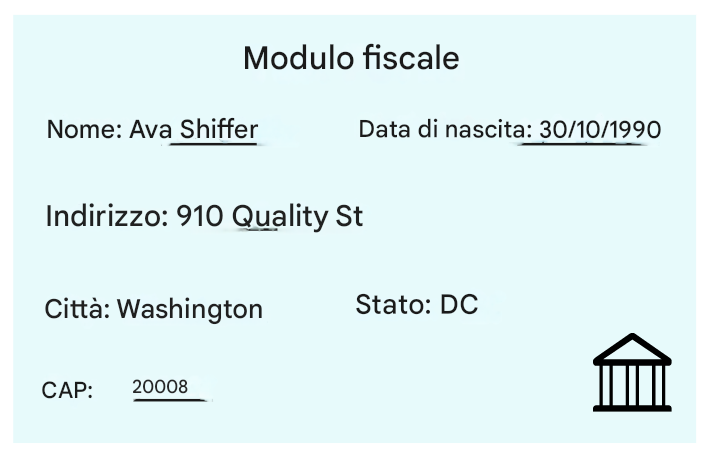modulo fiscale utilizzato per il confronto di accuratezza