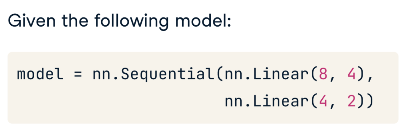 Code block for a two layer network