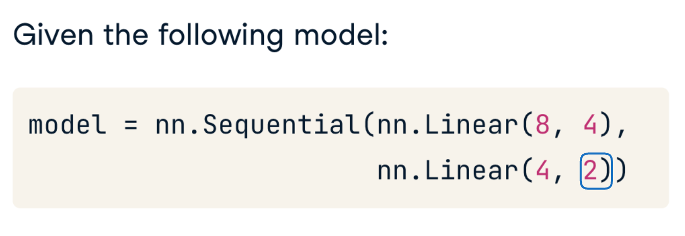 Code block for a two layer network