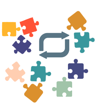 Repeat back and puzzle pieces