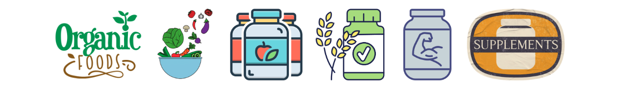 Picture of supplements and organic food