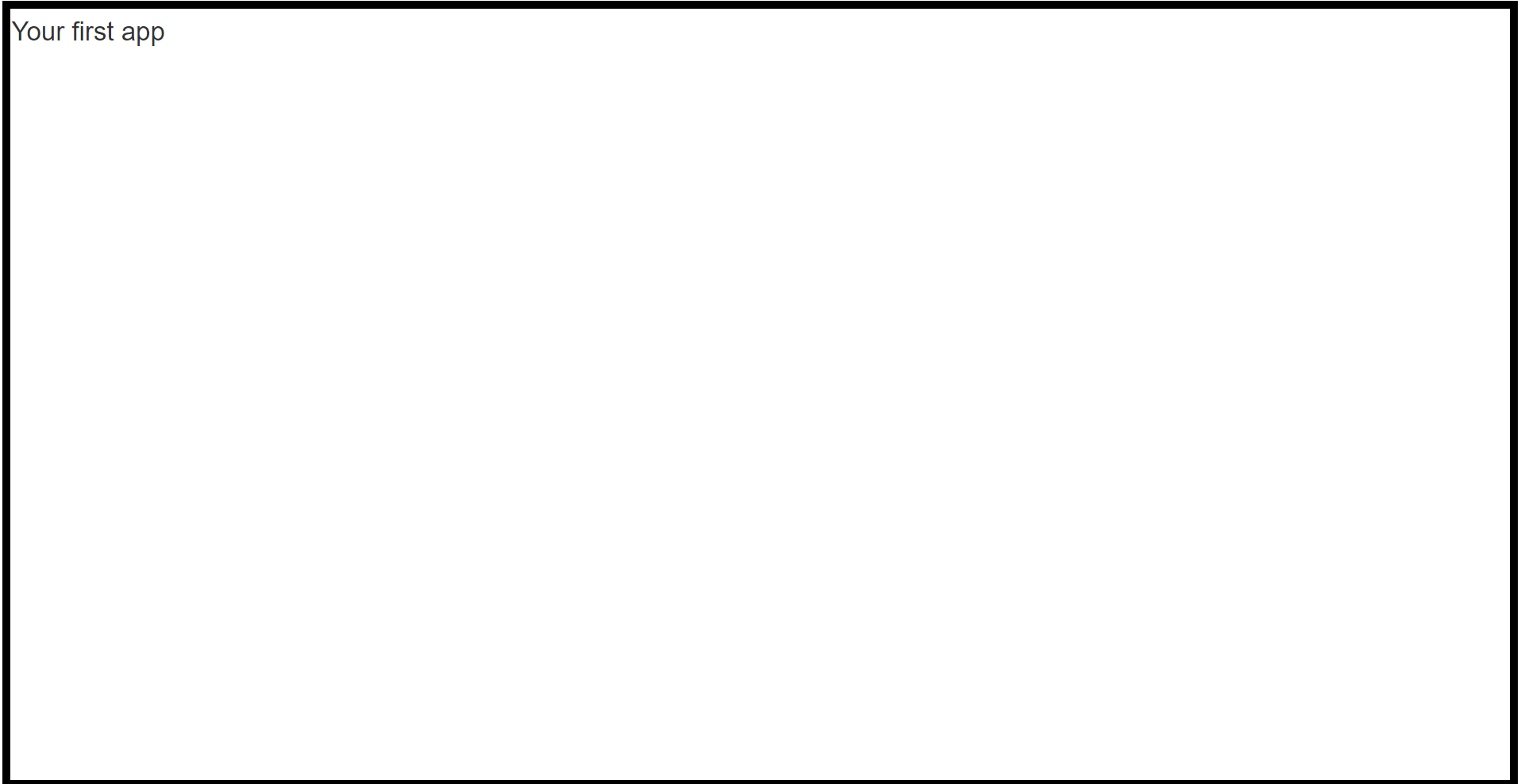 The shinyApp that is rendered from the code in the previous slide. See that it is an empty app with no inputs or outputs.