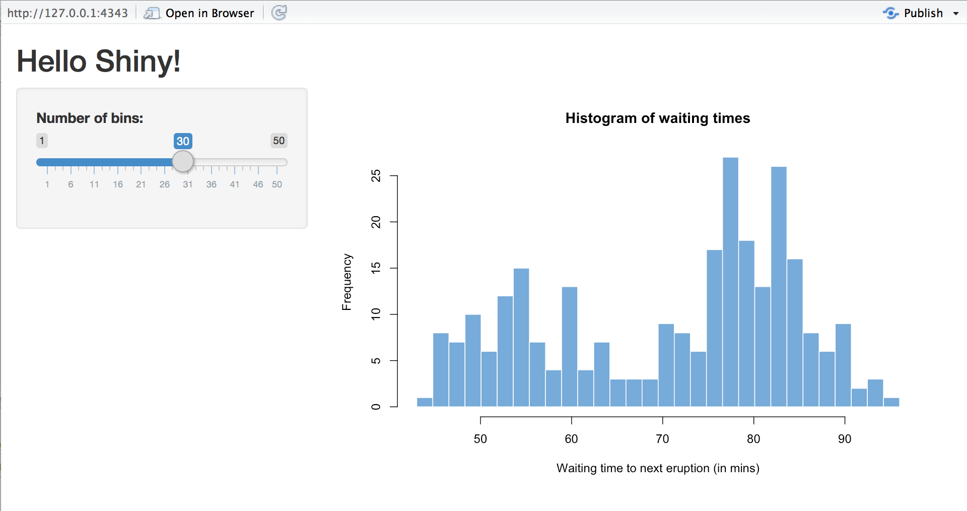An example of a shiny app from Rstudio