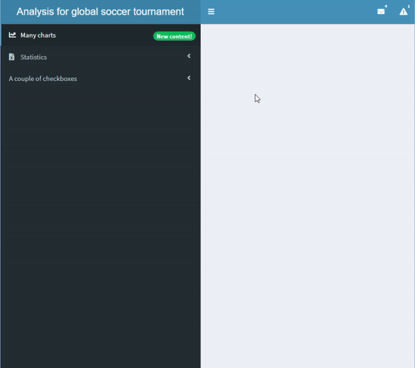 A sidebar containing a checkboxGroupInput().
