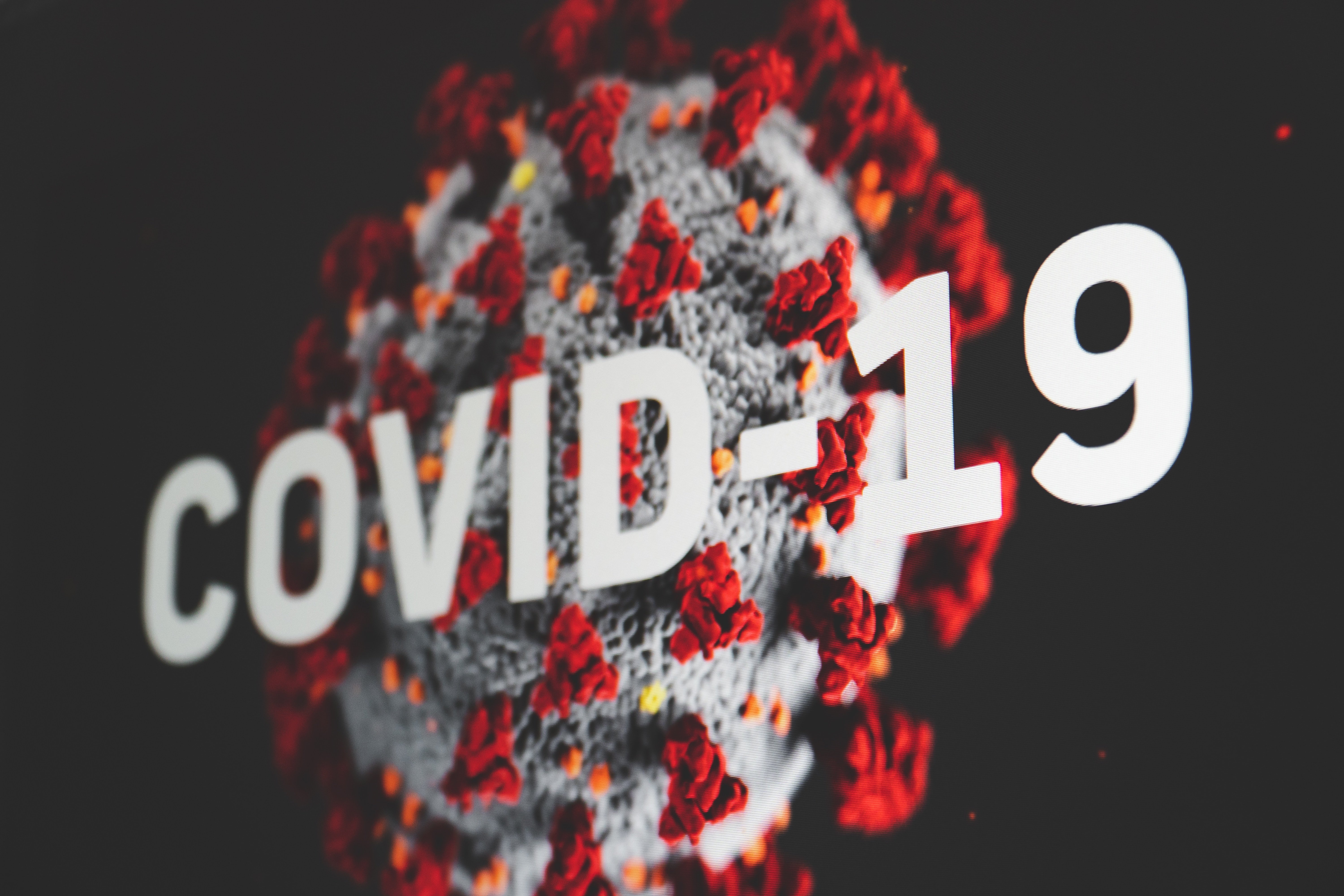 Image shows text Covid-19.