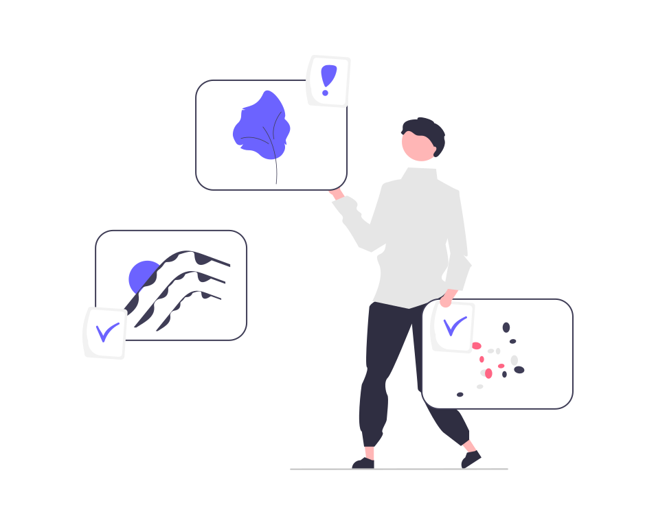 Person holding different pictures