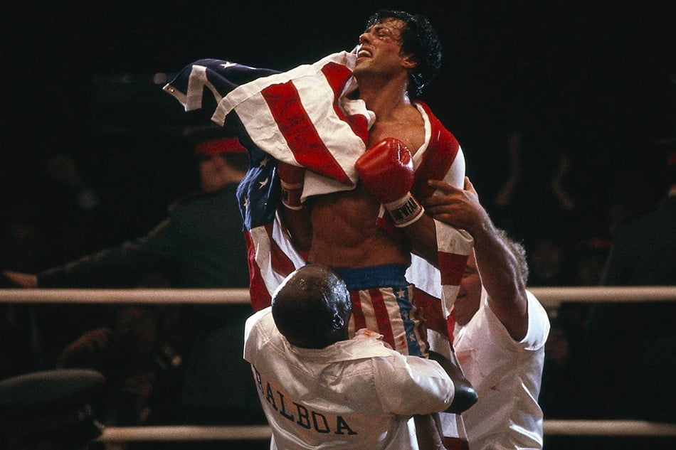 Rocky Balboa celebrates victory