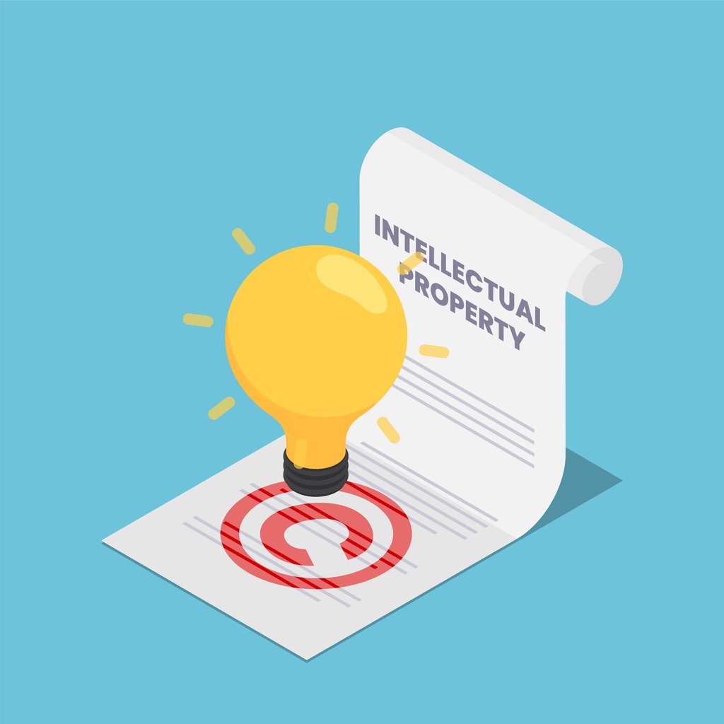 An icon representing copyright protection on someone's intellectual property.