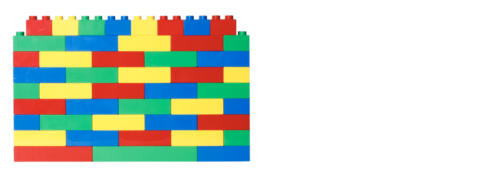 A large building block wall.