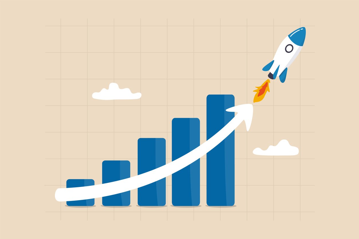 A graph of steadily increasing performance.