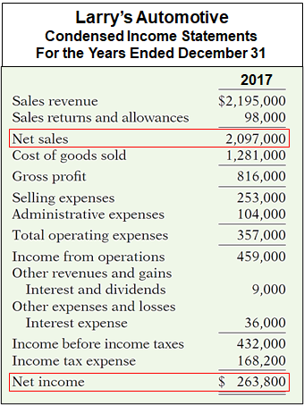 Profit Margin Income Statement