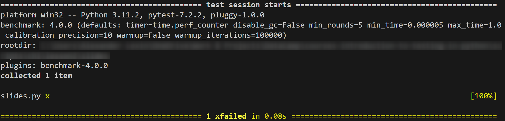 pytest.mark.xfail example