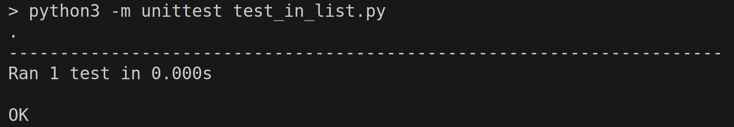 output of a run with a fixture