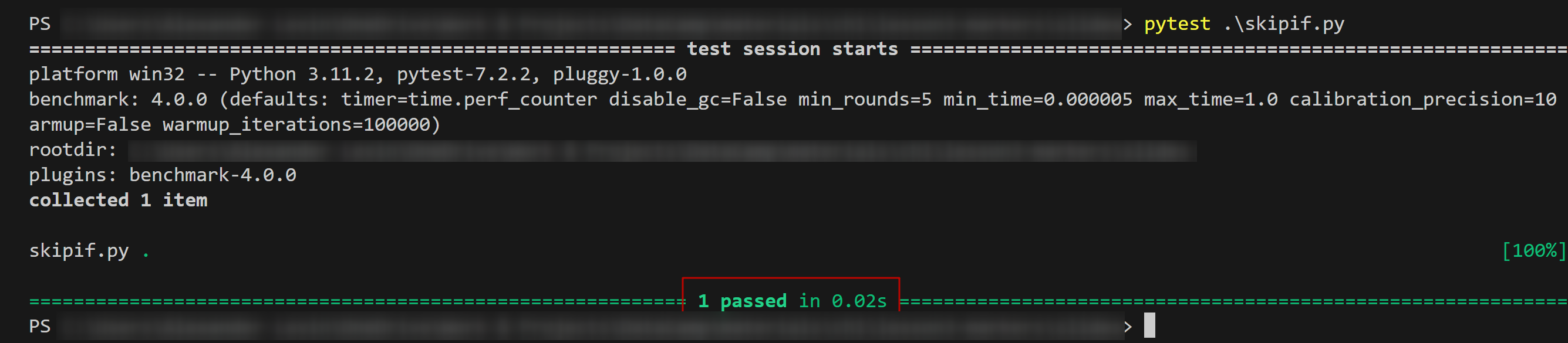 pytest.mark.skipif example
