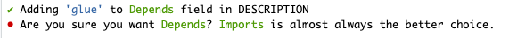 glue Depends output
