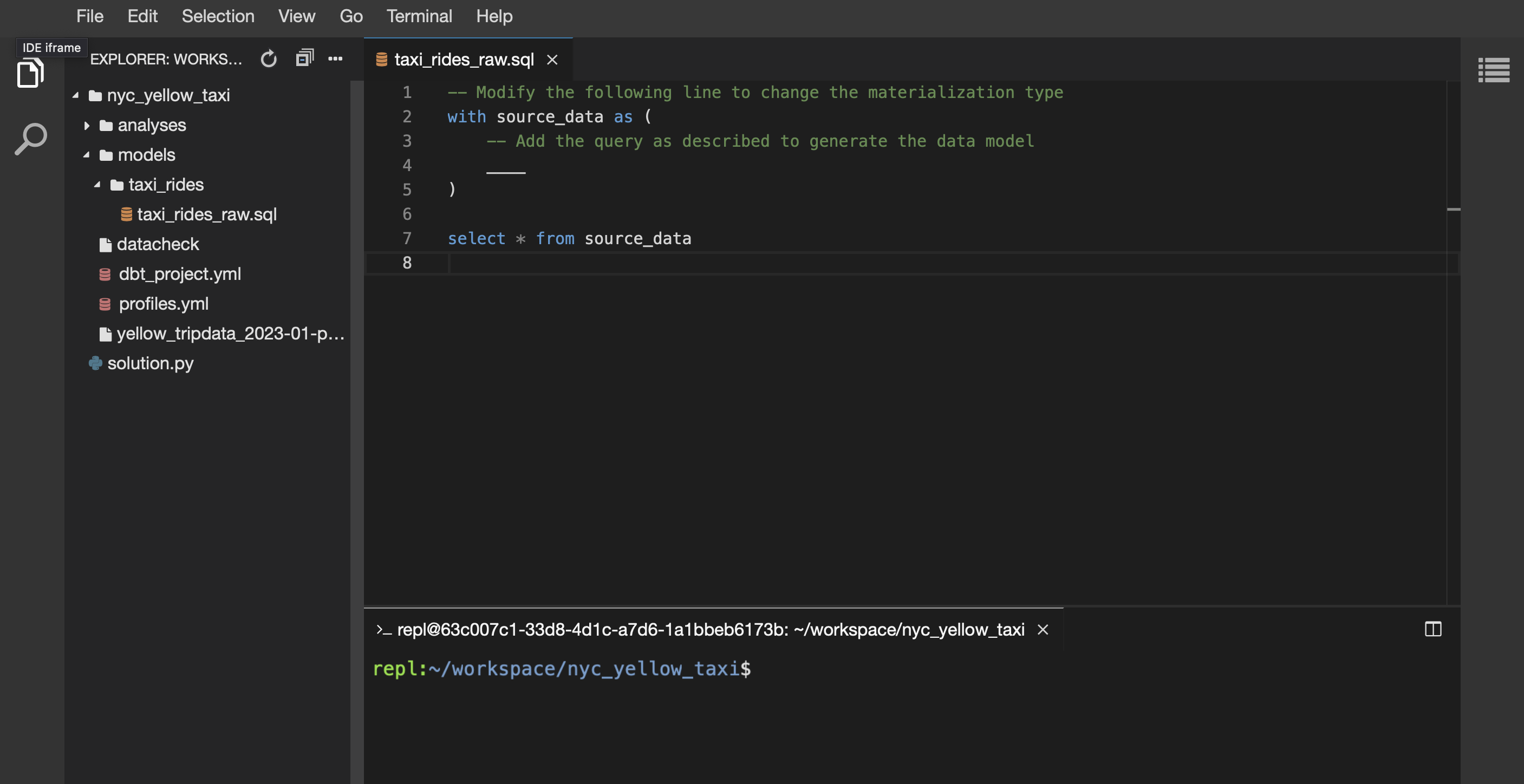 IDE Exercise example