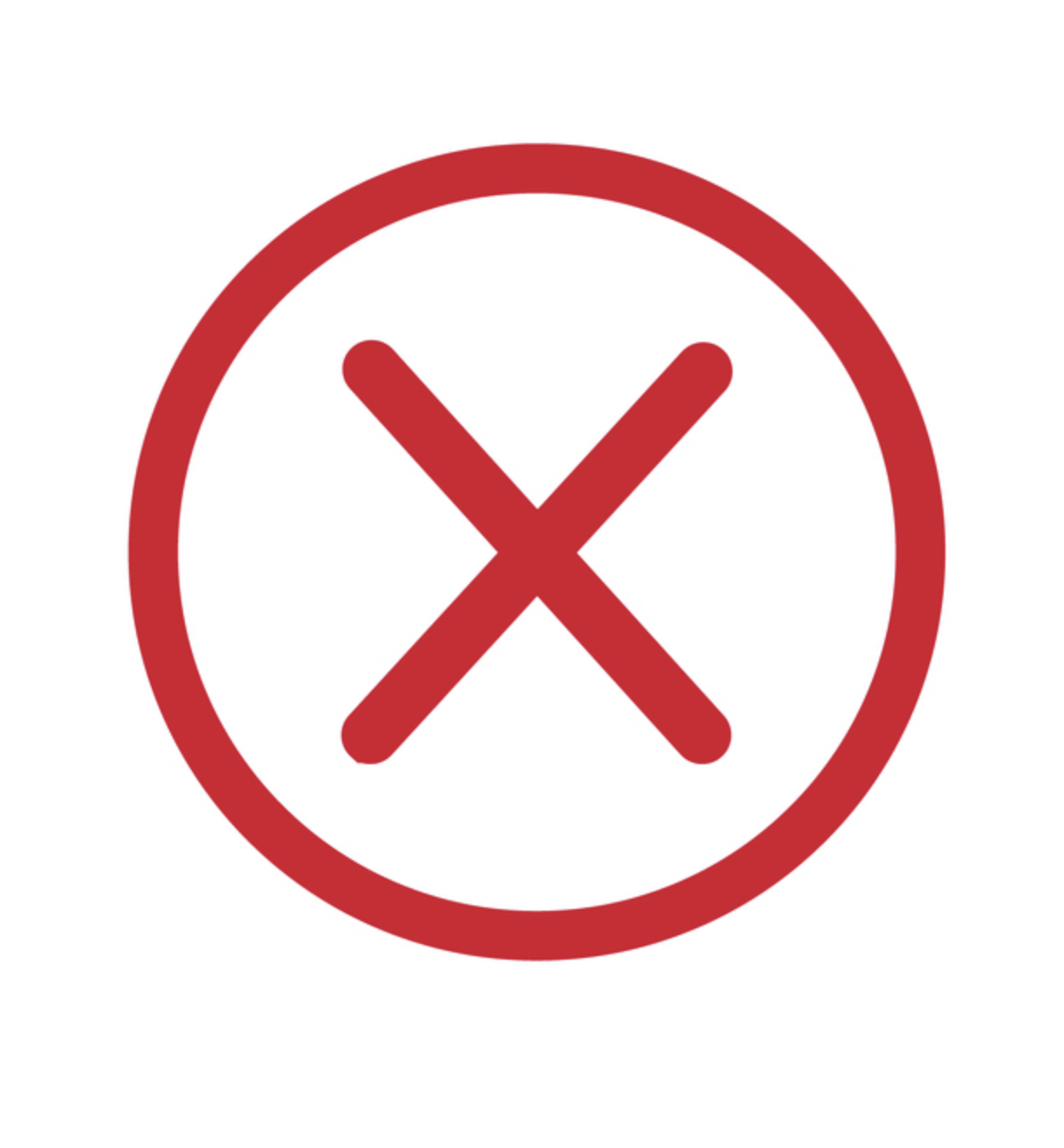A big red cross for danger