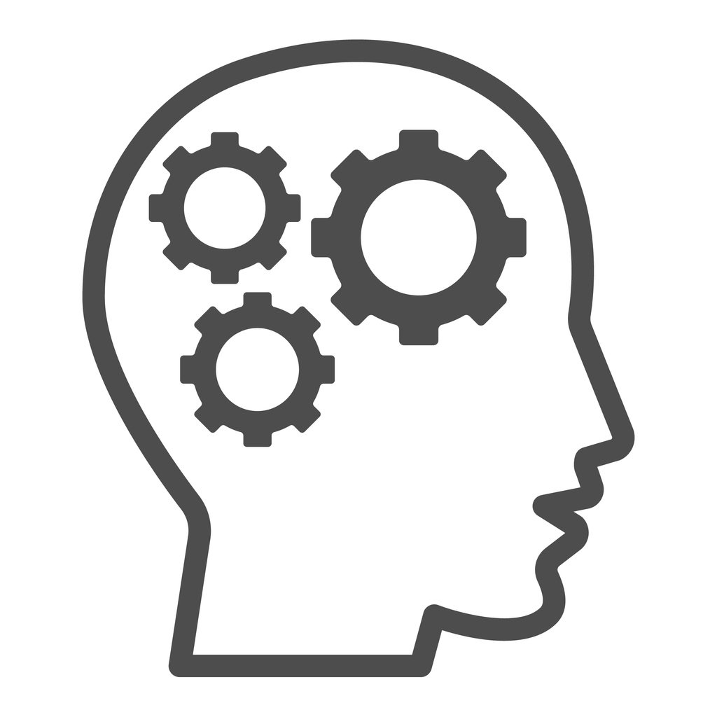 Gears in head showing on-device computation