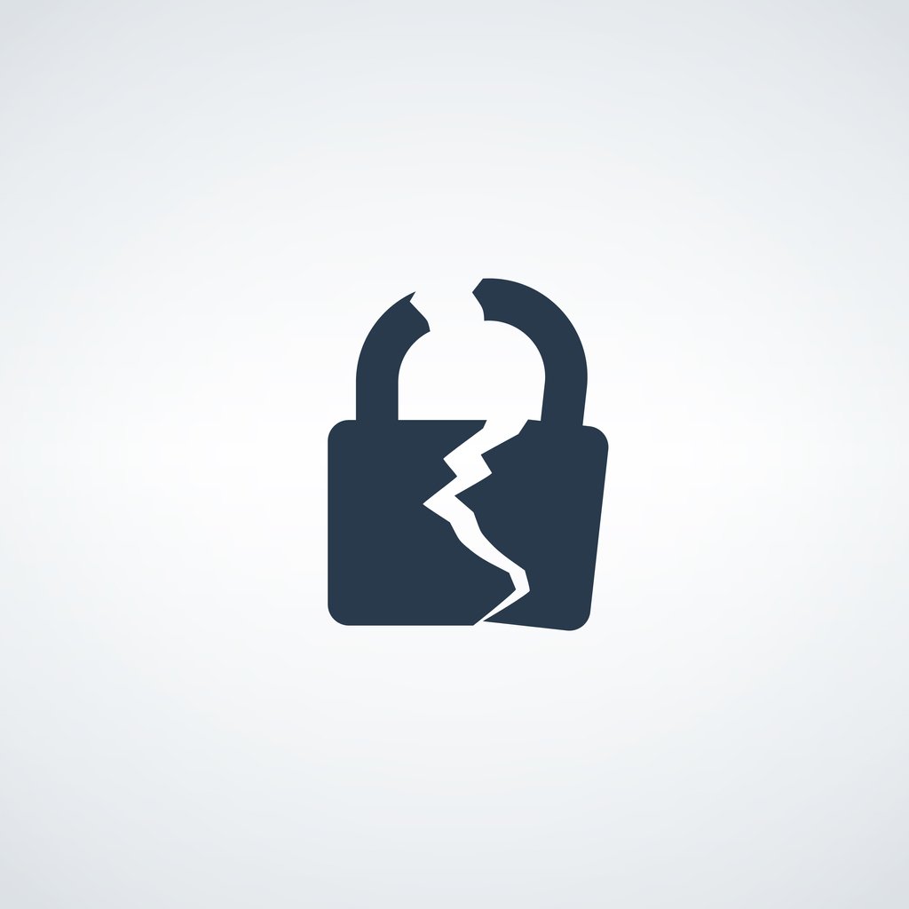 A broken lock symbolizing a data breach