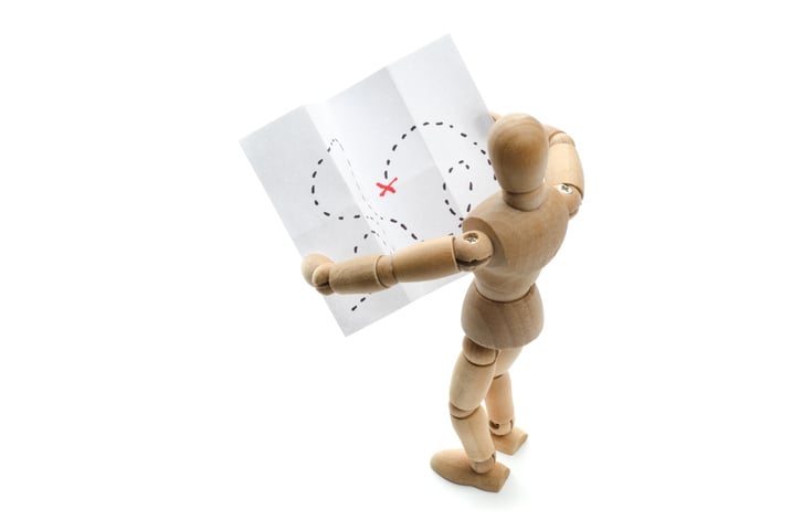 Toy with map to exemplify tracing