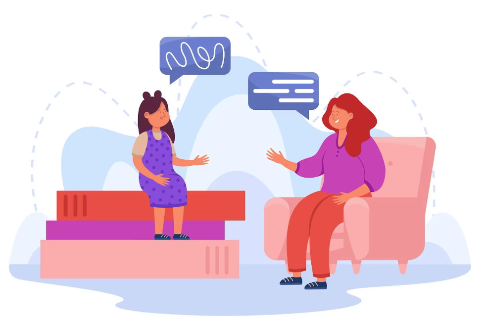 Child learning to speak