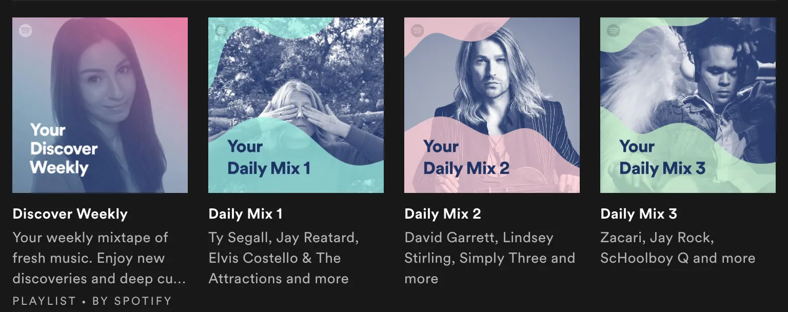 An image showing music app with AI-powered recommendations