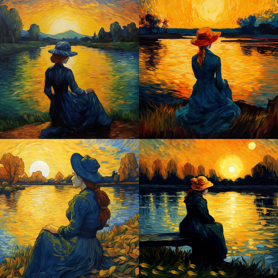 Four images generated by AI