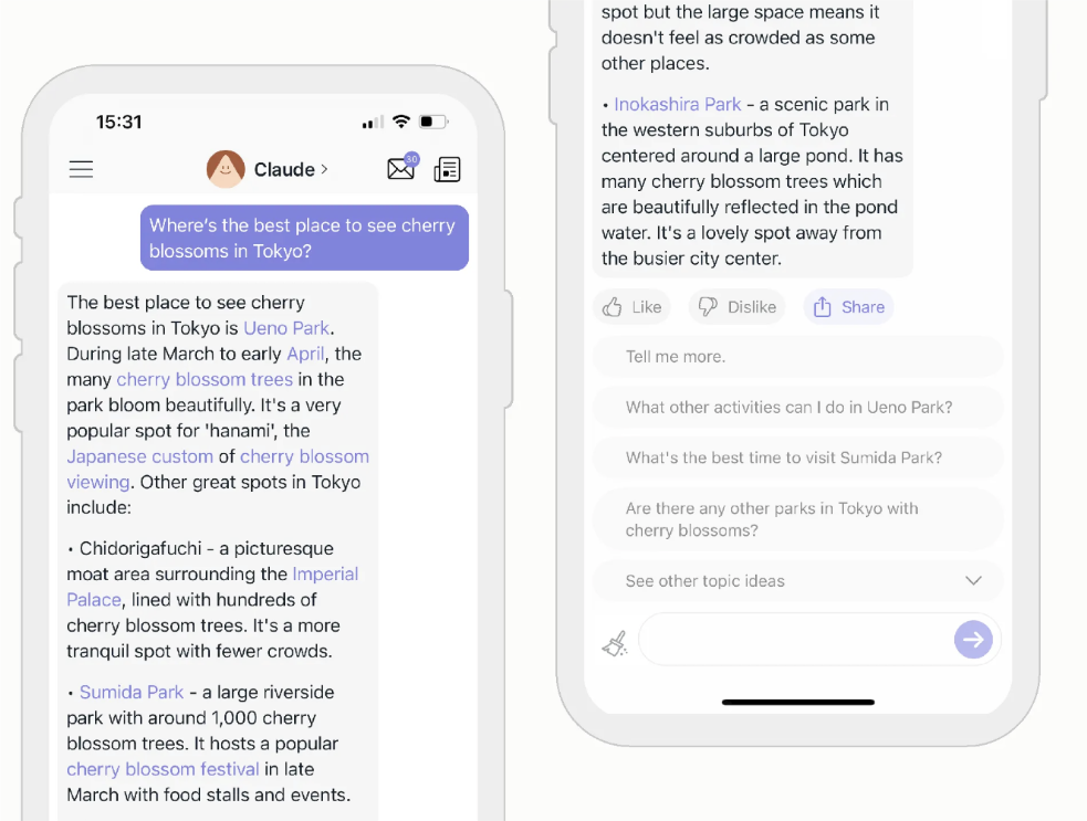 Screenshot of a conversation with Anthropic's Claude Chatbot