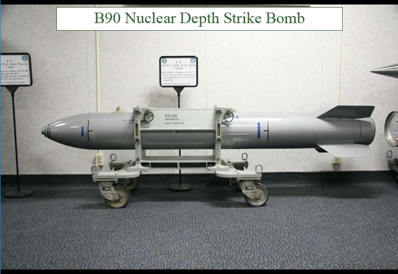 Image of an undetonated nuclear bomb in a museum
