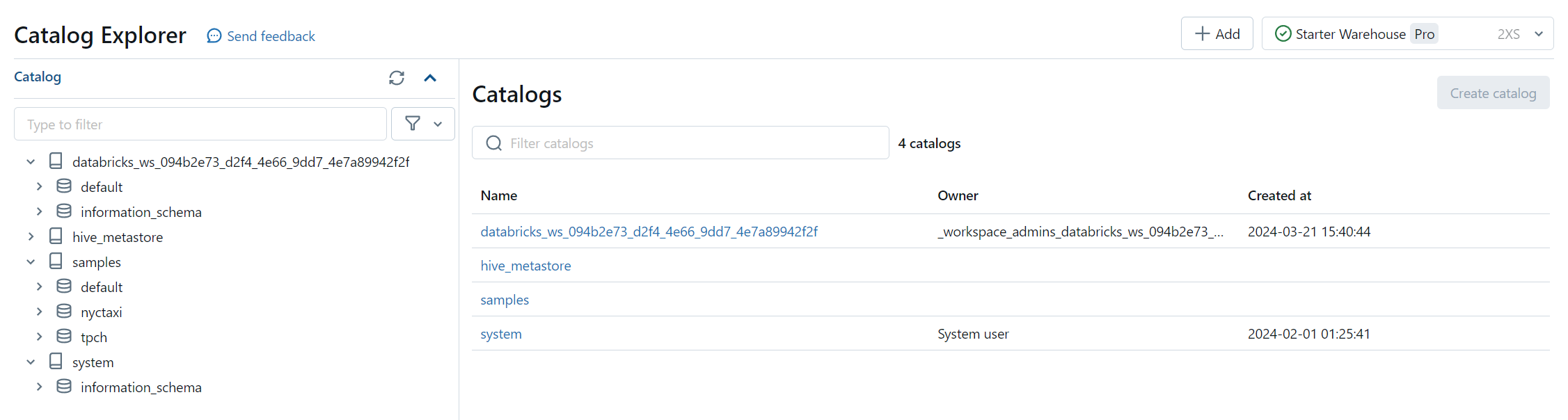 Catalog Explorer Screenshot