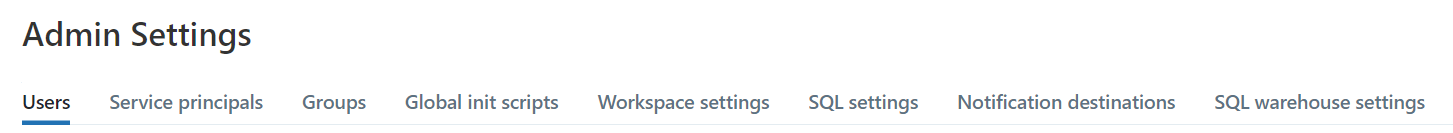 Workspace Admin Settings