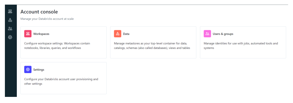 Account console screenshot