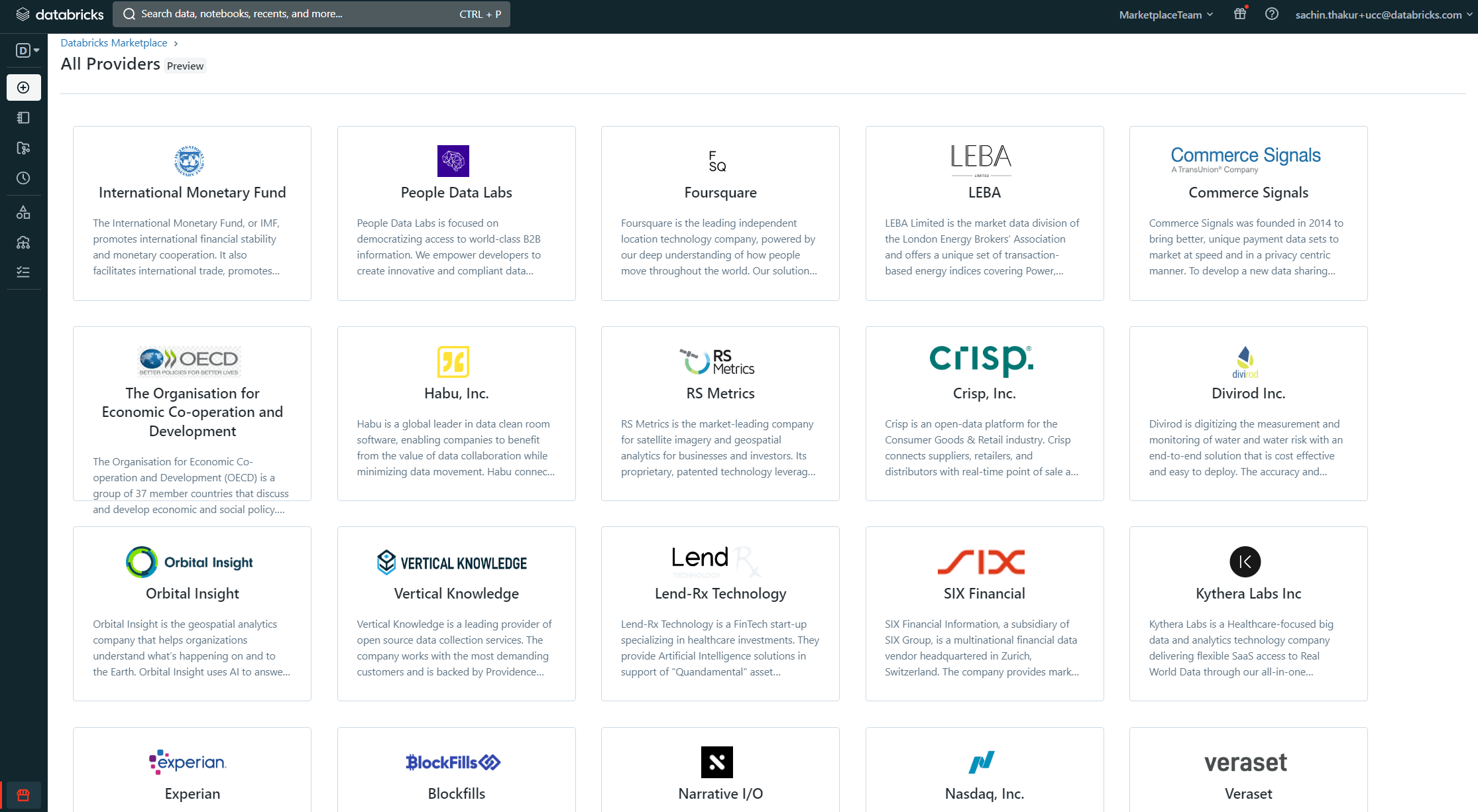 Databricks Marketplace Screenshot