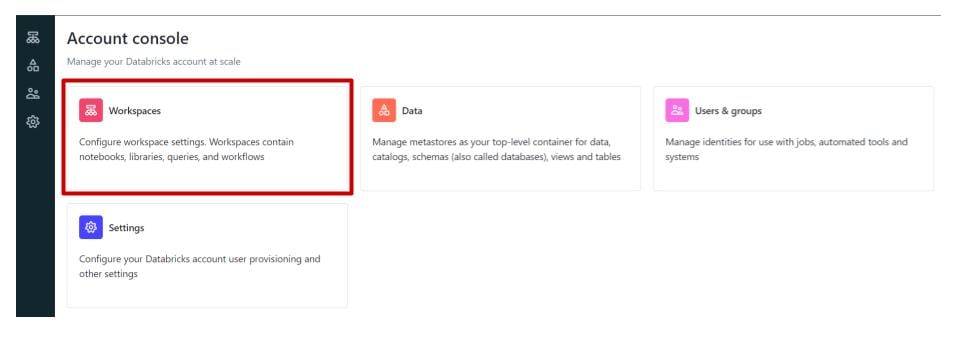 Account Console Workspaces