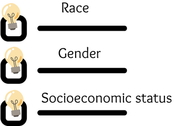 An checklist containing race, gender, and socioeconomic status.