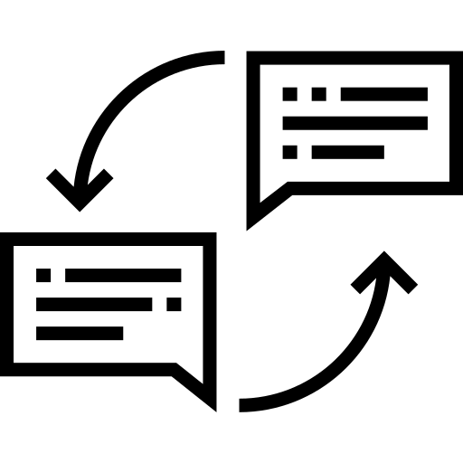 An icon illustrating the translating process.
